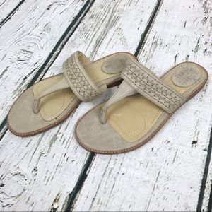 Frye Ali Artisnal Thong Sandals Sz 6 Cream